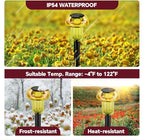 Easter Solar Pathway Lights Outdoor Decorative 4 Pack, Yellow LED Mushroom Solar Lights Outdoor Waterproof Solar Powered Decor for Yard Driveway Patio, Valentines Day Halloween Christmas Garden Decor