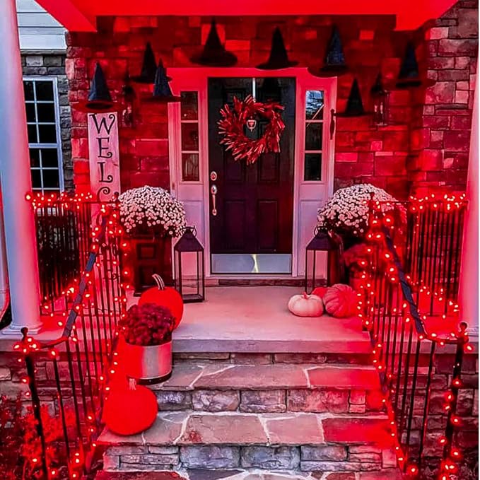 Red String Lights, 500 LEDs, 173 ft, Indoor Outdoor