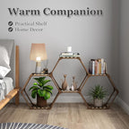 Tikea Plant Stand Indoor Hexagonal Plant Stand for Multiple Plants Indoor Outdoor Large Wooden Plant Shelf Creative DIY 6 Tiered Flowers Stand Rack for Living Room Balcony Patio Window