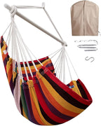 Miztli Hammock Chair with Hanging Chair Cover – Max 500 Lbs, Steel Spreader Bar with Anti-Slip Rings, Comfortable Indoor & Outdoor Hanging Chair – Includes Protective Waterproof Cover (57x45.5 in)