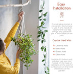 feedee Macrame Plant Hangers for Plants - 6 Pack Macromay Plant Hangers for Indoor Plant Hanger, Boho & Home Decor