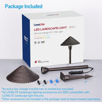LEONLITE 5CCT Low Voltage Landscape Lights, 3W, 12-24V AC/DC, Pathway Lighting Wired, IP65 Waterproof Light for Yard Lawn, ETL Listed, Oil Rubbed Bronze Aluminum Housing, 1800K-5000K, Pack of 4