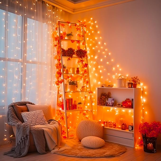 String Lights 500 LED Orange, 173 ft, Indoor and Outdoor Use