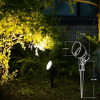Malibu 8 Pack Low Voltage Spotlights Outdoor Landscape Lighting 20W 145 Lumens Halogen Flood Light 2800K with Plastic Spike and Connector for Garden Pathway Driveway 8301-9604-08