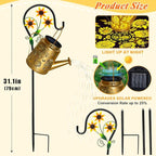 Sunflower Solar Watering Can Lights, Outdoor Waterproof Garden Lanterns with Shepherd Hook, Solar Garden Decor for Yard Outdoor Landscape Pathway, Gift for Women Mom Grandma, 2 Pack