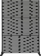 Oakland Living 6 ft. X 4 ft. Black Freestanding Metal Privacy Screen Room Divider