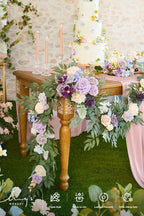 Artificial Flower Garland, 6 Ft Eucalyptus Rose, Lilac and Cream