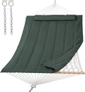 SUNCREAT Hammocks Replacement Hammock for Stand, 475 lbs Capacity, Two Person Backyard Hammock with Pad for Outside, Green Gray