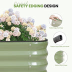 G GOOD GAIN 4-in-1 Adjustable Raised Garden Bed Kit | Galvanized Planter Boxes for Vegetables, Flowers | 12" Tall, Multiple Sizes (5x3x1ft, 4x4x1ft, 6x2x1ft, 7x1x1ft) | Outdoor Metal Raised Bed, Green