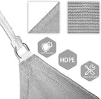 Patio Paradise 4' x 4' x 4' Sun Shade Sail Triangle Canopy Shade Cloth Fabric Sunlight Block Patio Pergola Cover HDPE Deck Awning for Outdoor Backyard Roof Shading, Gray