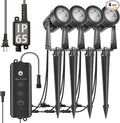 SUNTHIN Outdoor Landscape Lighting with Dusk to Dawn Sensor Controller, 4 Pack