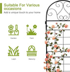 hogardeck 1PC 45x14 Inch Heavy Duty Metal Trellis - Black Rustproof Coated Outdoor Garden Support for Climbing Plants, Roses, Vegetables