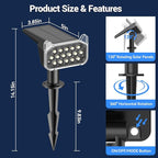 WdtPro Solar Spot Lights Outdoor Waterproof, Bright Solar Lights Outdoor with 16 Extra-Large LEDs, 3 Modes Landscape Spotlights, 2-in-1 Solar Powered Light for Yard Flag Garden, 10 Pack, Warm White