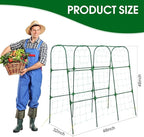 Garden Trellis for Climbing Plants Outdoor, Cucumber Trellis for Raised Bed Garden, Arch Trellis Support for Cucumbers Tomatoes Beans Peas, 50x48 inch, Metal Trellis with Netting, Green