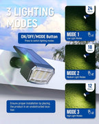 Solar spotlights Outdoor 63 LED 3 Lighting Modes, IP65 Waterproof Lighten Yard Garden House Garage Pathway for Christmas Decorations-2 Pack