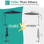 Shintenchi Patio Offset Umbrella with Easy Tilt Adjustment,Crank and Cross Base, Outdoor Cantilever Hanging Umbrella, Sunshade Free Standing Canopy, Navy Blue