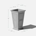 Veradek Fairmont Tall Plastic Planter - Large Outdoor Planter for Front Porch | Crack Resistant All-Weather Use | Classic Estate Design for Tall Plants, Flowers, Trees