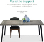 Best Choice Products 6-Person Indoor Outdoor Acacia Wood Dining Table, Picnic Table w/Powder-Coated Steel, 350 Pound Capacity Legs - Weathered Gray