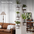 Metal Wall Planters Mid Century Modern Floating Shelves for Indoor Hanging Plants, Space-Saving Vertical Garden for Home & Office 3 Pack Coffee