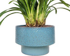 Ceramic Planters 11 Inch, Honeycomb Ceramic Pots for Plants Indoor Outdoor, Round Plant Pot with Drainage Hole, Large Planter Flower Pot, Reactive Glaze Blue