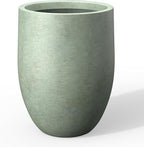 Kante 21.7" H Mint Green Tall Planter, Large Outdoor Indoor Decorative Pot with Drainage Hole and Rubber Plug, Modern Round Style for Home and Garden