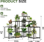 Bamworld Corner Plant Stand Indoor Metal Plant Shelf 5-Tier 11 Potted Flower Shelves Garden Black Plant Holder Rack for Garden Living Room Patio Morden Home Decor Gardening Gifts