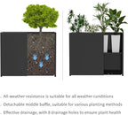 38" L x 10" W x 30" H Black Planter Box - Thickened Galvanized Steel with Weather-Resistant Coating, Heavy-Duty Raised Garden Bed for Outdoor Plants, Easy Assembly & Adjustable Feet