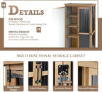 Outdoor Storage Cabinet Waterproof with Shelves, Small Storage Shed, Vertical Tall Patio Backyard Garden Storage Cabinet Tool Organizer for Outside