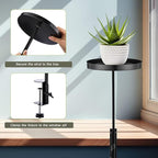 2 Pcs Window Sill Plant Shelf 7.9''D x 14.2''H Adjustable Window Shelf Windowsill Clamp Tray for Indoor Plants Metal Windowsill Extension Tray Planter Floating Shelves for Indoor Outdoor
