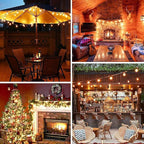 String Lights 50 ft Shatterproof LED Globe Bulbs, Warm White, 52 Count