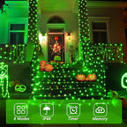 String Lights 200 LED 66ft Green Outdoor Waterproof Halloween
