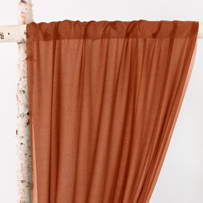 Outdoor Curtains: Sheer Gauze Arch Drapes, 2 Panels, 29 x 240 Inches