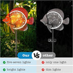 Yiosax-Solar Outdoor Lights Decorative-Yard Outdoor Decorative - Garden Stakes Clownfish Decorative Waterproof 7 LED Light Decor Ocean Beach Theme for Garden Lawn Path Yard Decoration Gift Idea, Red