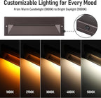 LEONLITE 10.6 Inch 5CCT LED Low Voltage Step Lights, 12–24V AC/DC 6W Surface Mount Ultra-Slim Landscape Stair Lights, IP65 Aluminum Outdoor Lighting for Decks, Hardscapes, Oil Rubbed Bronze, Pack of 3