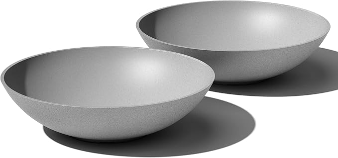 Veradek Mason Series Lane Bowl Planter-Large Round Planter for Indoor or Outdoor Tabletops/Gardens |Made from Plastic & Concrete with Drainage Holes|Modern Décor for Flowers, Succulents, Small Plants