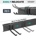 Storage Rack for Garage Tools, 6 Adjustable Hooks, Black Alloy Steel