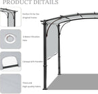 Pergola Canopy Replacement Cover for Lowe's Allen + Roth 10x10 Ft Freestanding Pergola, 200" x 103" Shade Cover, Compatible with Model #L-PG152PST-B,Cover Only (Gray)