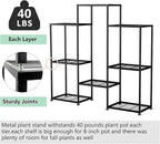Metal Plant Stand Indoor Metal Plant Stands Outdoor Tiered Plant Shelf for Multiple Plants, 4 Tiers 8 Potted Plant Rack Holder Garden Shelves Flower Stand for Living Room Patio Corner (8 Tiers-B)