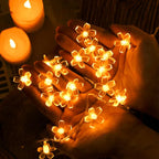 Indoor String Lights with Cherry Blossom Flowers, 100 Warm White LEDs