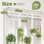 Bamworld Window Plant Hanger Indoor 63in Hanging Planters for Indoor Plants Hanging Plants Holder Hanging Rod Window Plant Shelves Wall Planters Pot/Chain/Plant Not Included (White)