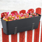 Skelang 3 Pcs Rectangular Plant Pot, 12" Flower Planter Box, Windowsill Container for Succulent, Herb, Vegetable (Black)