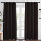 NICETOWN Blackout Room Darkening Curtain Panel - (Toffee Brown Color) Window Treatment Panel for Home Theater, Noise Reducing Drape/Drapery, 52 inches Wide by 84 inches Long, 1 Piece