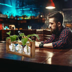 Terrarium Propagation Station, 3 Clear Skull Glass Vases with Wood Stand