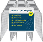 6 Inches Galvanized Garden Staples, Metal Tent StakeHeavy Duty U-Shaped Pins and Landscaping Staples for Sod Anchoring Landscape Fabric Irrigation Tubing (100, Silver)
