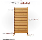 6.1ft H x 3.1ft W (1 Panel) Freestanding or Surface Mounted Enclo Sierra Privacy Screen, Wood Fence Screen, Outdoor or Indoor Decorative Privacy Panel, Great for Balcony, Patio, Deck, AZ18031