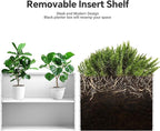 Heavy-Duty Galvanized Steel Planter with Removable Insert Shelf & 4 Drainage Holes - 32x12x24 Inches Large Size Outdoor/Indoor Garden Pot, White