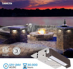 LEONLITE 8-Pack 4 Inch LED Hardscape Lighting, Update Retaining Wall Lights, LED Landscape Lighting, 12-24V AC/DC Paver Light Low Voltage, 1W/2W/3W Dimmable Outdoor Step Lights, 5000K Daylight, ETL