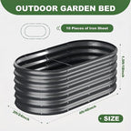 AHEONLAR 3 Pack 4×2×1.5ft Galvanized Raised Garden Beds Outdoor, Sturdy Planter Boxes for Vegetables, Fruits, Flowers and Plants, Easy Assembly, Grey
