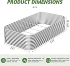 2 Pack Tall 6x3FT Raised Beds for Gardening, Corrugated Galvanized Steel Raised Garden Bed, Outdoor Metal Above Ground Garden Bed for Vegetables and Flowers
