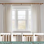Retro Gold Curtain Rods for Windows 48 to 84 Inches Adjustable Length Heavy Duty 1" Diameter Window Curtain Rod with Decorative Finials for Outdoor Bedroom Kitchen Living Room Farmhouse